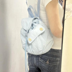 Lunivop Harajuku Blue Backpack Women Vintage Versatile Casual Y2k Backpacks Student Lightweight Canvas Mini Schoolbag Aesthetic