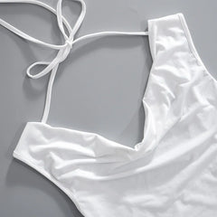 Lunivop Camis and Tanks Women Sleeveless Swing Collar Backless Tie Back Ruched Top Summer Ladies Daily Outfit