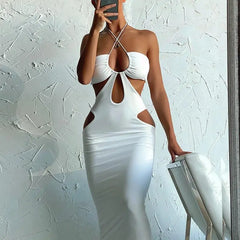 Lunivop Summer New Sexy Hollow Lace Suspender Skirt Sexy Slim Extreme Waist Hip Ratio Suspender Skirt Women Carnival Party Dress