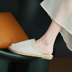 Lunivop Leopard Print Slipper Female Summer New Flat Bottom Women's Shoes Fashion Linen Slippers Shoes for Women Zapatos De Mujer