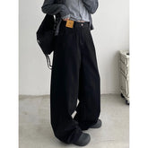 Lunivop Women Vintage Y2K Harajuku Hippie Black Baggy Jeans Korean Oversize Wide Leg Denim Pants Female Casual Kpop Streetwear Trousers