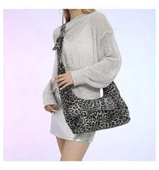 Lunivop Leopard Print Y2k Shoulder Bags Women Hot Girls Casual Crossbody Bag Female High Street Hobos Bags Handbag Aesthetic