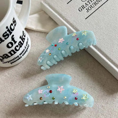 Lunivop Fashion Starfish Hair Claw For Women Classic Blue Rhinestone Hair Clip Large Shark Clip Crab Hairpin Hair Accessories