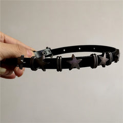 Lunivop Y2k Punk Pentagram Star Pendant Leather Choker Chain Necklace For Women Hip Hop Belt Chains Jewelry Charm Harajuku Accessories