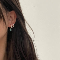 Lunivop Silver Turquoise Ear Loops Stud Earrings For Women Fashion 18k Gold Fine Jewelry Party Gifts Simple