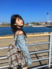 Lunivop Y2k Aesthetic Vintage Letter Printing Tees Streetwear Casual Patchwork Slash Neck Tshirts Women Harajuku Grunge Bottoming Tops