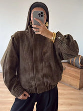 Lunivop Vintage Plaid Women's Jacket Chic Stand Collar Zipper Short Coat Long Sleeve Bomber Jackets Outwear New Lady Casual Coats 