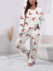 Lunivop Plus Size 1XL-5XL Fashion Winter Outfit Clothing Sets Flannel Pullover Warm Thicken Little Bear Graphical Round Neck Outfit Sets