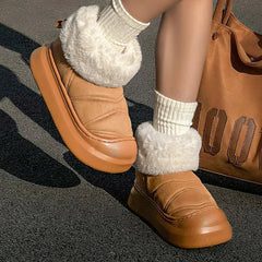 Lunivop New Fluffy Snow Boots Women Comfort Plush Lined Cotton Padded Shoes Woman Slip on Faux Suede Non Slip Winter Short Boots