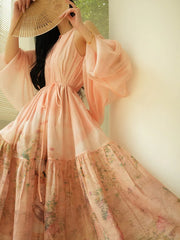 Lunivop Fashion Printing Dress Women's Sleeveless Waist Retraction Folds A Line Dresses 2025 Summer New Tide