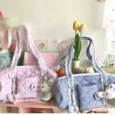 Lunivop Candy Dot Canvas Pink Handbag Wallets Women Versatile Pocket Casual Y2k Underarm Bag Female Harajuku Aesthetic Shoulder Bags New