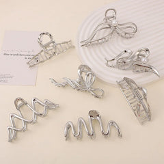 Lunivop Fashion Metal Hair Claw Clips For Women Geometric Cross Hairpin Girl Shark Claw Barrettes For Ponytail Hair Accessories Headband