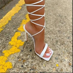Lunivop Fashionable High Heel Sandals Spring Summer Buckle Ankle Strap Rubber Sole Leisure Style for Women in Sizes 35-43
