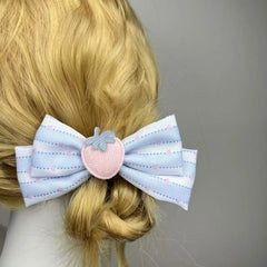Lunivop 1pair stripe hair bow strawberry y2k hair accessories cute core hairpin hair clip Lolita cosplay hair pin cartoon subculture