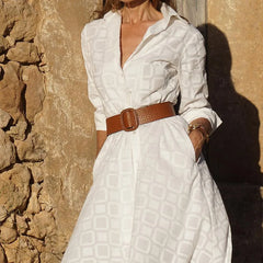 Lunivop Casual Shirt Dress Women Office Ladies Long Dresses for Woman Long Sleeve Plaid Midi Female Sundress Button with Belt