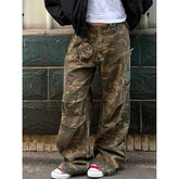 Lunivop Camouflage High Waist Women Jeans Hip-hop Style Fashion Streetwear Y2K Wide Leg Jean Female Trouser Baggy Denim Pants
