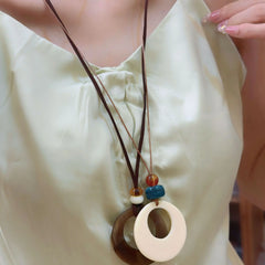 Lunivop Black Hollow Big Water Drop Pendant Necklace for Women Adjustable Leather Rope Choker Y2K Jewelry Party