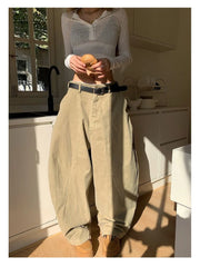 Lunivop Y2K Vintage Wash Women Cargo Jeans Harajuku Scimitar Wide Leg American Retro Denim Pants Baggy Trousers Gyaru Streetwear