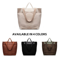 Lunivop Japanese American-Style Workwear Retro Large Commuter Bag, Crossbody Suede Handbag, Melard Color Series Tote Bag for Work and College Students