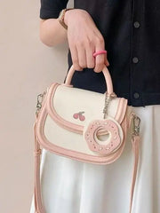 Lunivop Sweet Cute Y2k Messenger Bag Women Harajuku Hot Girls Leather Handle Square Bag Purse Female Retro Saddle Bags Aesthetic