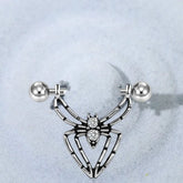 2pcs Halloween Elements Nipple Ring Nipple Piercing Jewellery Skeleton Hand Spider Heart Bat Wings Tight Spell Teeth Octopus