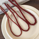 Lunivop New Arrival 4 6 8mm Round Glass Beads Strand Beaded Necklace for Women Wholesale Silver Plated Alloy Chain Chokers