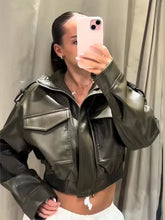 Lunivop Chic Fashion Faux Leather Jackets for Women Loose Zipper Long Sleeve Female Short Coats Autumn Lady Casual New Outerwear 