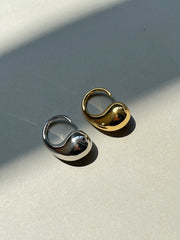 Lunivop New Trendy Personalized Exaggerated Simplicity Waterdrop Rings for Women Open Adjustable Fashion Rings Party Jewelry Gift