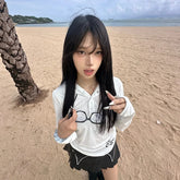 Lunivop American Retro T-shirt Women Hooded Print Graphic Tops Y2k Vintage Tops Streetwear Japanese 2000s Grunge Tops E-girls