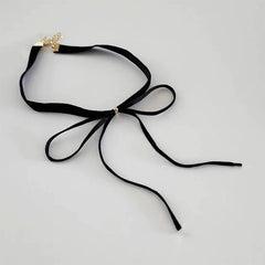 Lunivop New Trendy Simple Black Red Bow Necklace for Women Exquisite Velvet Choker Sweet Elegant Party Jewelry Girlfriend Gifts