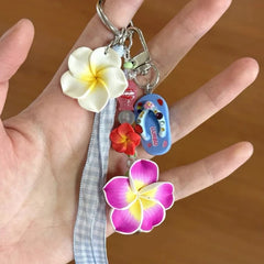 Lunivop Fashionable Summer Island Themed Slipper Bag Charm Keychain Accessory for Trendy Fashion Enthusiasts and Travelers