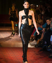 Lunivop New Summer Women's Black Sequin Sexy Cut-Out Backless Sleeveless Tight Long Dress Elegant Celebrity Party Evening Gown