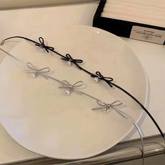 Lunivop Korean Trendy Minimalist Pearl Bow Pendant Necklace for Women Niche Design Charms Choker Elegant Sweet Party Jewelry Gifts