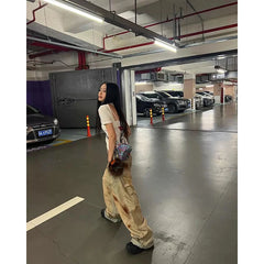 Lunivop Womens Jeans High Waist Vintage Straight 2024 Autumn Y2K Classic Denim Pants Streetwear American Wide Leg Baggy Denim Trouser