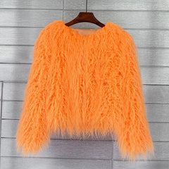 Lunivop Fur Coats Women Autumn Winter Top Fashion Pink Faux Fur Coat Elegant Thick Warm Faux Fur Jackets for Women