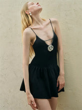 Lunivop Summer Floral Knit Mini Dress Women V-Neck Backless High Waist Spaghetti Slim Elegant Party Dress Female Bodycon Dress