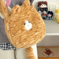 Lunivop Sweet Cute Cat Plush Handbag Purse Women Harajuku Aesthetic Crossbody Bag Ladies Cartoon Y2k Backpack Shoulder Bag 2025