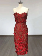 Lunivop Fashionable Solid Mesh Embroidered 3D Flower Women's Dresses Strapless Sleeveless High Waist Dress New Tide