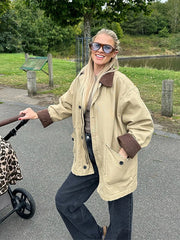 Lunivop Casual Lapel Single-Breasted Women's Jackets Loose Long Sleeved Coats For Woman 2024 Autumn Winter Chic Female Outerwear Tops