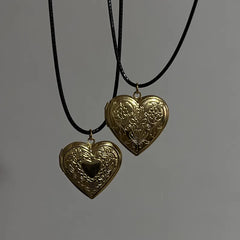 Lunivop Love Heart Secret Message Locket Necklace Pendant Vintage Gift For Lover Couples Custom Message Fashion Jewelry