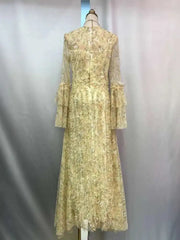 Lunivop Women's Printing Design Dresses Round Neck High Waist Long Sleeve Slim Elegant Dress Female Autumn 2025 New