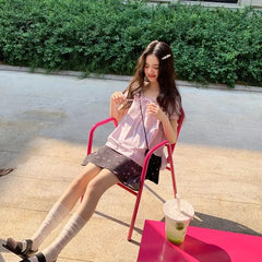 Lunivop Vintage Floral Skirt Women Japanese Style Elegant Sweet Mid Skirt Black Harajuku Y2k Fashion Short Skirts Aesthetics