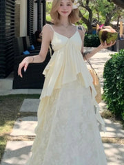 Lunivop Korea Style Straps Vestidos Playa Mujer Women's Sexy Lace Beach Embroidered V-Neck Patchwork Dresses A-line Party Dress