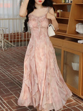 Lunivop Casual Fairy Floral Strap Dress Women Chiffon Elegant Evening Party Midi Dress Ruffle Sweet Korean Dress Women Sweet Summer