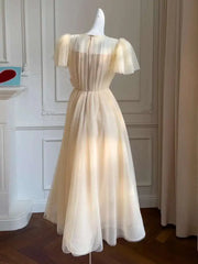 Lunivop Embroidery Mesh Spliced Long Dresses For Women V Neck High Waist Short Sleeve Elegant Dress Female Summer 2025