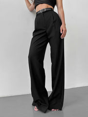Lunivop Korean Fashion Women Suit Pants Simple Commuting Loose Straight Trousers New High Waist Wide Pants Woman Clothes