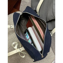 Lunivop Corduroy Floral Patchwork Shoulder Bags Women New Versatile Blue Underarm Bag Purse Female Retro Y2k Handbag Aesthetic