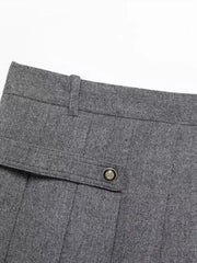 Lunivop Elegant O-neck Jackets Mini Skirts Sets Women Solid Double Breasted Jacket Suit With Pleated Skirt Lady Autumn Chic Outfits 