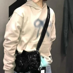 Lunivop Vintage Red Messenger Bag Purse Women High Street Bow Chic Casual Crossbody Bags Ladies Sweet Cool Y2k Handbag New