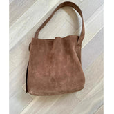 Lunivop Commuter Underarm Bags Retro Single Shoulder Crossbody Large Capacity Faux Suede Tote Bag for Men and Women